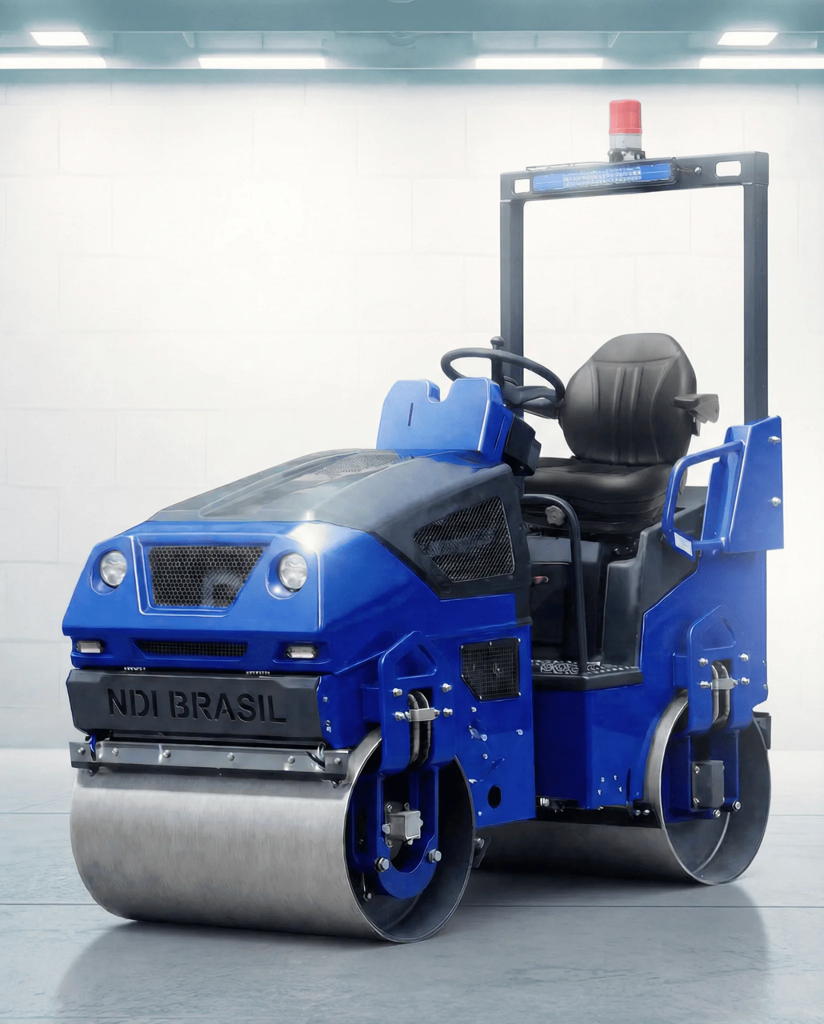 Rolo Compactador Liso Vibratório de Asfalto NDI R900 1.6 ton Motor Kubota à Diesel 25 HP